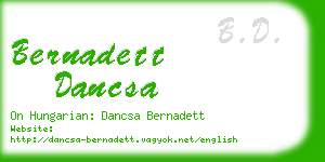 bernadett dancsa business card